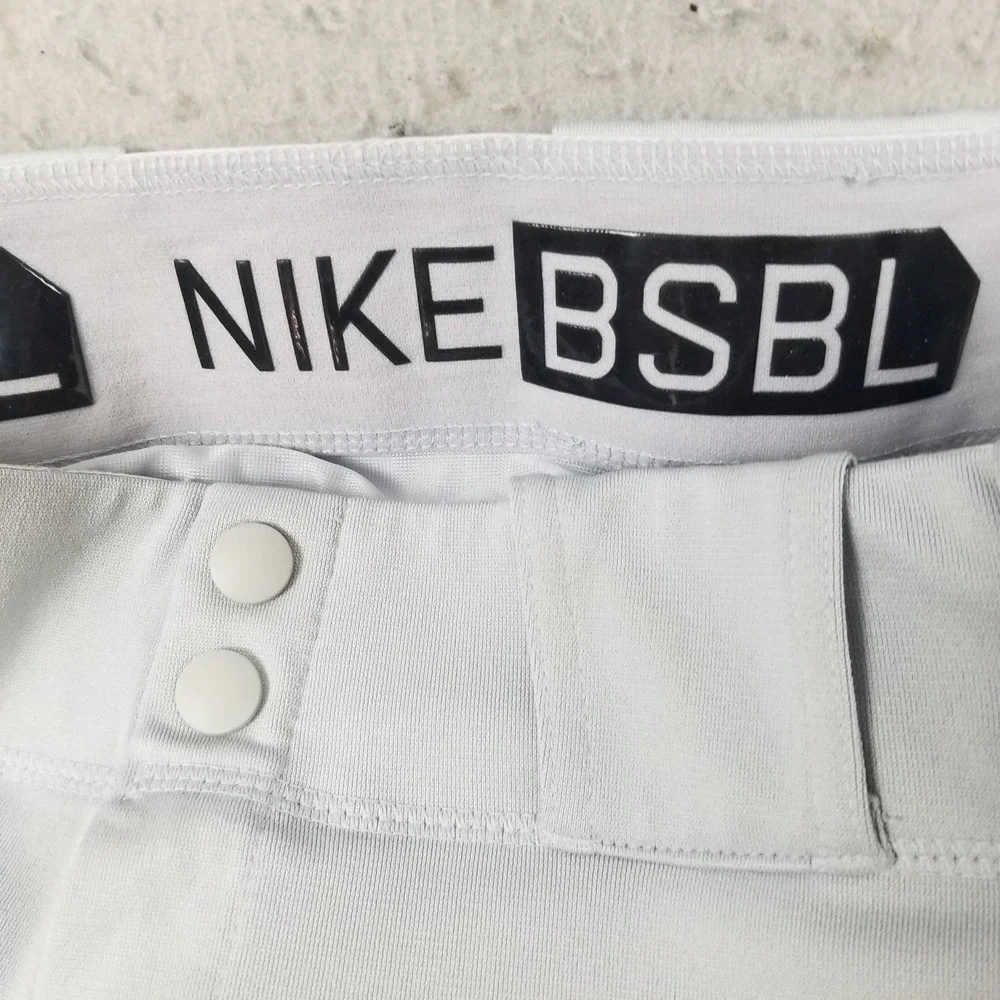 Nike Baseball Pants Men Small Grey BSBL Open Bottom‎ Mesh Back Knee Athletic